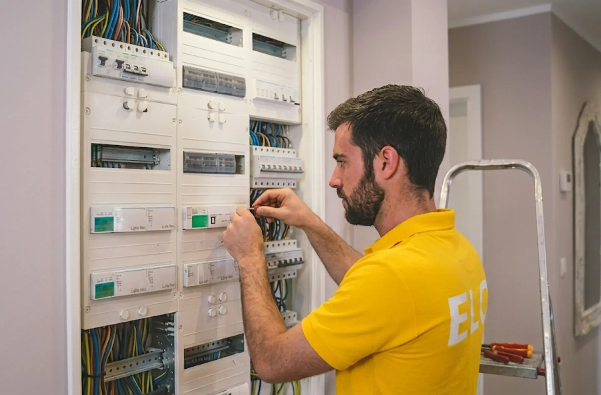 ELC Senlis — équipe d'électriciens Qualifelec à Senlis Équipe ELC Senlis sur chantier